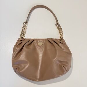 Kendall + Kylie Beige  Shoulder Bag with Gold Chain Handle